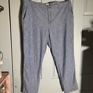 Gap Girlfriend Khaki Chambray Woman's Pants Sz 16. 100% Cotton